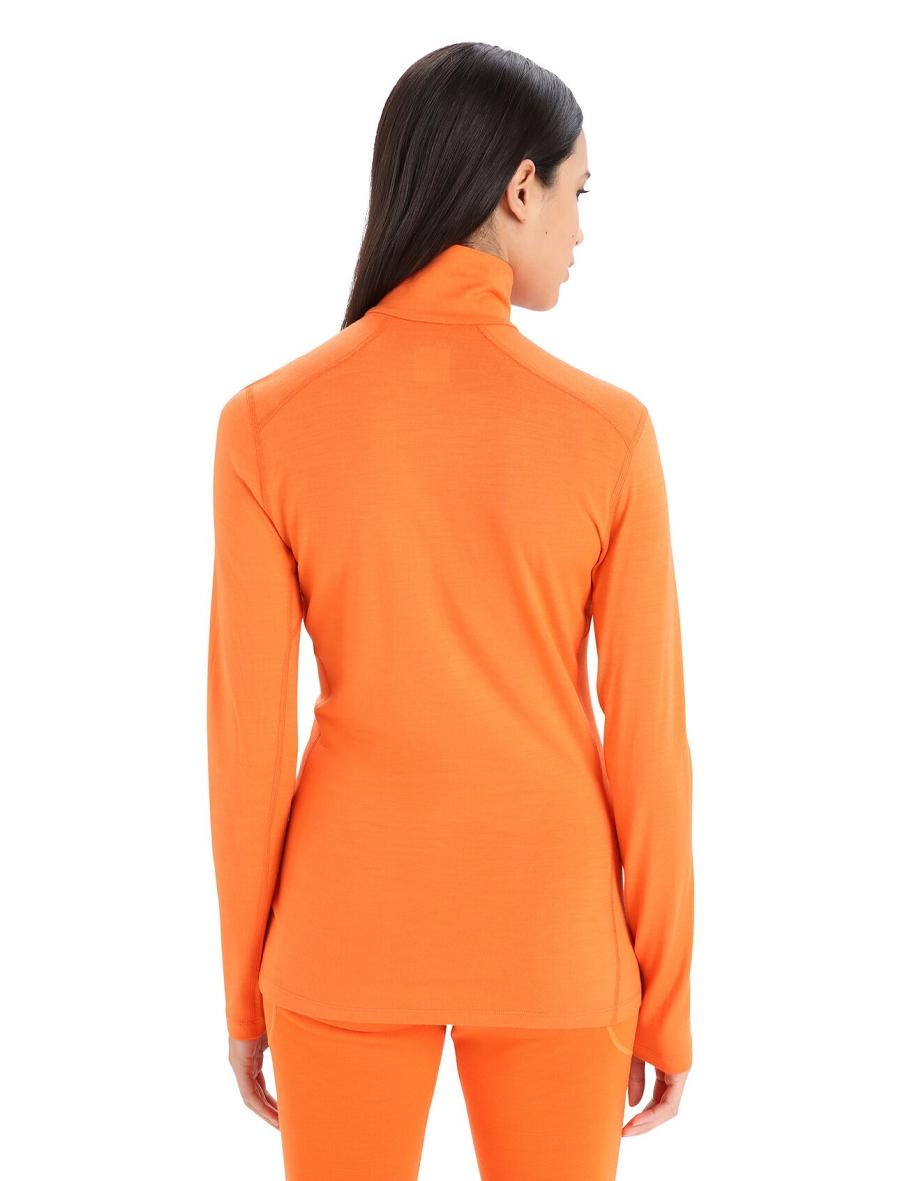 Flash Women's Icebreaker Merino 200 Oasis Long Sleeve Half Zip Thermal Top Base Layers | USA 1901MQZA